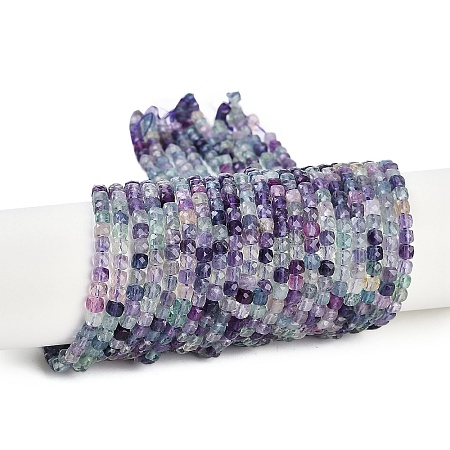 Natural Colorful Fluorite Beads Strands G-P553-E01-03-1