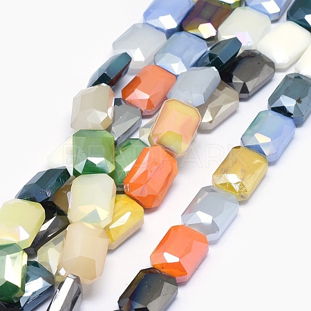 Electroplate Glass Beads Strands EGLA-J108-13x18mm-M01-1