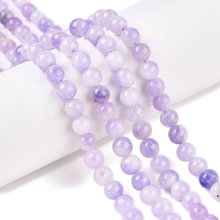 Dyed Natural White Jade Beads Strands G-T138-6mm-210-10-1