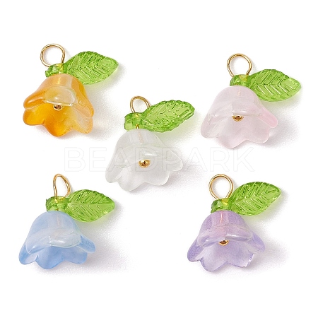 50Pcs 5 Colors Glass Charms PALLOY-JF02301-01-S-1