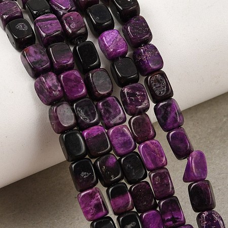 Natural Dyed White Jade(Imitation Charoite) Beads Strands GG-CBA0743-D02-01-1