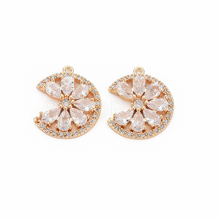 Brass Micro Pave Cubic Zirconia Charms KK-S364-269C-1