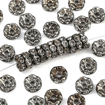 Brass Grade A Crystal Rhinestone Spacer Beads RB-A006-8MM-B-1