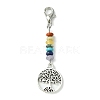 Alloy Heart/Flat Round with Tree of Life Pendant Decorations HJEW-JM01383-3
