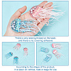 AHADERMAKER 4Pcs 2 Colors Jellyfish Handmade Beaded Appliques PATC-GA0001-12-4