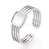 304 Stainless Steel Cuff Rings Components STAS-N113-07P-1