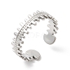 304 Stainless Steel Zipper Shape Open Cuff Ring for Women RJEW-K245-36P-3