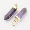 Natural Amethyst Pointed Pendants G-G737-32F-G-2