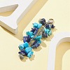 Natural Lapis Lazuli & Synthetic Turquoise Chip Beaded Pendant Decorations HJEW-JM01234-02-4