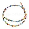 Handmade Millefiori Glass Flat Round Bead Strands LK-P010-A-04-4