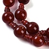 Natural Carnelian 3-Hole Guru Beads Strands G-H064-E08-03A-4