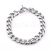 304 Stainless Steel Curb Chains Bracelets & Dangle Huggie Hoop Earrings Sets SJEW-JS01176-4