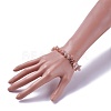 Natural Sunstone Beads Stretch Bracelets X-BJEW-JB04152-01-3