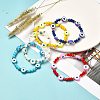 Evil Eye Handmade Polymer Clay Beads Stretch Bracelet for Girl Women BJEW-JB06814-2