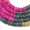 Natural Dyed White Jade & Synthetic Shoushan Stone Beads Strands G-Z135-C09-5