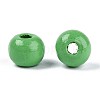 Spray Painted Round Natural Schima Wood Beads WOOD-A018-6mm-08-2