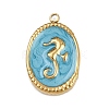 304 Stainless Steel Enamel Pendants STAS-K311-08B-01-1