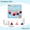 12Pcs 4 Colors Resin Teardrop with Cartoon Face Pattern Charms Locking Stitch Markers HJEW-PH01513-3