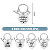 SUPERFINDINGS 5Pcs 5 Style Class of 2023 Graduation Gifts Stainless Steel Keychain KEYC-FH0001-32B-2
