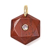 Natural Red Jasper Faceted Pendants G-B188-03G-04-1