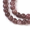 Natural Lepidolite/Purple Mica Beads Strands G-G770-04-6mm-3