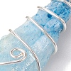 Electroplated Natural Quartz Crystal Copper Wire Wrapped Pendants PALLOY-JF02676-02-2