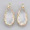 Brass Glass Pendants X-KK-T035-49-2