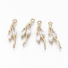 Brass Micro Pave Cubic Zirconia Links Connectors X-KK-S359-080-RS-1