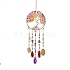 Iron & Brass & Crystal Glass Sun Catcher Pendants HJEW-K049-02-3
