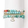 4Pcs 4 Style Natural & Synthetic Mixed Gemstone Chips & Heishi Beaded Stretch Bracelets Set BJEW-JB09922-2