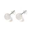 Natural Quartz Crystal Stud Earrings X-G-B075-02P-03-1