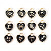 Light Gold Plated Alloy Enamel Pendants ENAM-R055-05B-1