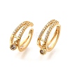 Brass Micro Pave Clear Cubic Zirconia Cuff Earrings EJEW-F370-11G-3