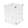 (Defective Closeout Sale: Slight Damage) Transparent Acrylic Minifigures Display Cases with White Base ODIS-XCP0001-32-4