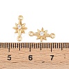 Brass Pave Clear Cubic Zirconia Connector Charms KK-H524-14G-3