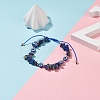 7Pcs 7 Style Natural Mixed Stone Chips & Resin Evil Eye Braided Bead Bracelets Set BJEW-JB08495-4