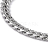 Tarnish Resistant 201 Stainless Steel Curb Chain Bracelet with 304 Stainless Steel Clasps for Men Women BJEW-M235-02A-P-2