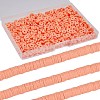 3 Strands Flat Round Handmade Polymer Clay Beads CLAY-SC0001-69B-1