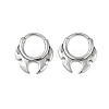 Fire Shaped 316 Surgical Stainless Steel Hoop Earrings LS-EJEW-G416-35P-4
