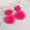 Flower Alloy Cloth Dangle Stud Earrings FS-WGD2E13-06-1