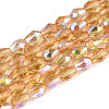Transparent Electroplate Glass Beads Strands EGLA-N023-6x8mm-A05-1