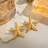Stainless Steel Textured Starfish Stud Earrings FU0930-2-1