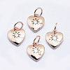 Brass Micro Pave Cubic Zirconia Charms LS-RB-I078-67RG-NR-1