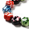 Handmade Printed Porcelain Beads PORC-F005-02-6