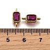 Real 18K Gold Plated Brass Micro Pave Cubic Zirconia Links Connectors ZIRC-L100-009G-08-3