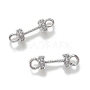 Brass Micro Pave Clear Cubic Zirconia Connector Charms KK-K361-01P-1