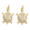 Brass Pave Clear Cubic Zirconia Pendants KK-U009-12L-G-1