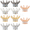 10Pcs 5 Colors Alloy Rhinestone Crown Beads FIND-PA0001-33-7