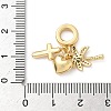 Brass Micro Pave Clear Cubic Zirconia European Dangle Charms KK-D502-13D-G-3
