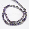 Electroplate Crystal Glass Round Beads Strands EGLA-F037-6mm-A-3